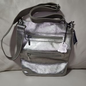 Margot Silver Leather Crossbody